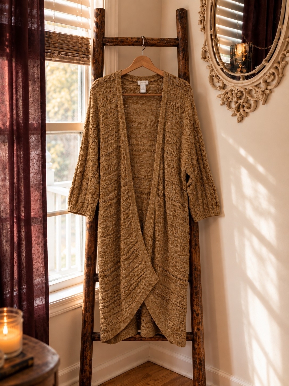 Chico's Textured Camel Brown Knit Cardigan - Picture 8 of 8